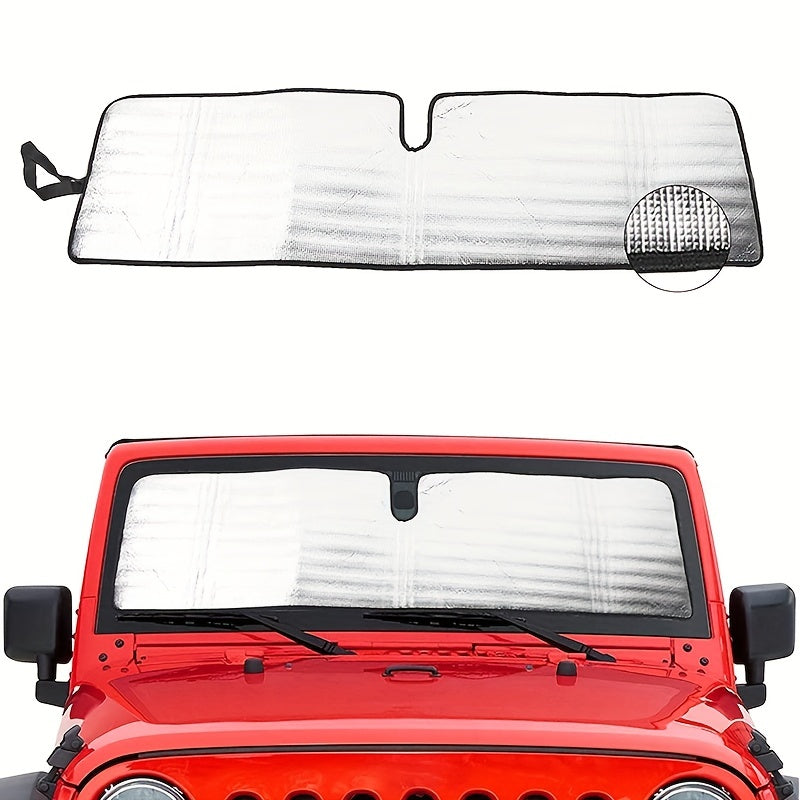Универсальный солнцезащитный козырек для Jeep Wrangler, крышка для лобового стекла, черная алюминиевая фольга