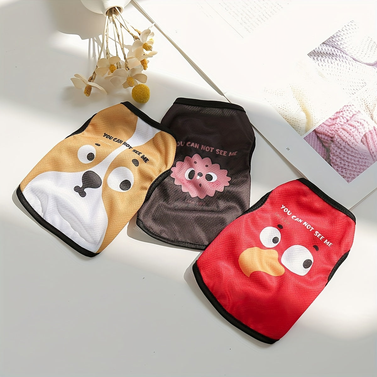 Pet Clothes for Small Dogs and Cats Breathable Summer Vest with Cartoon Print