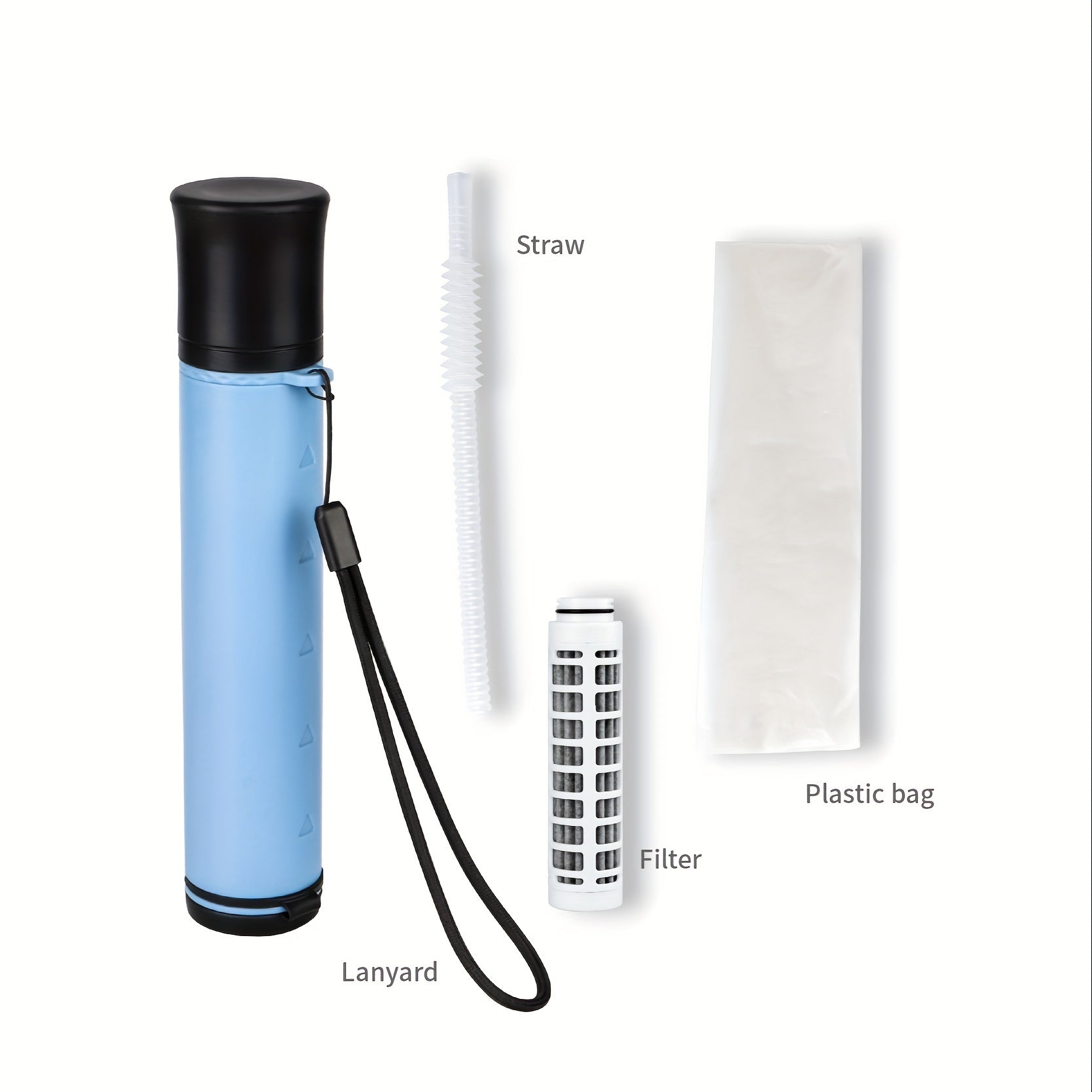 Pajilla filtradora de agua portátil para emergencias, camping, supervivencia y uso personal