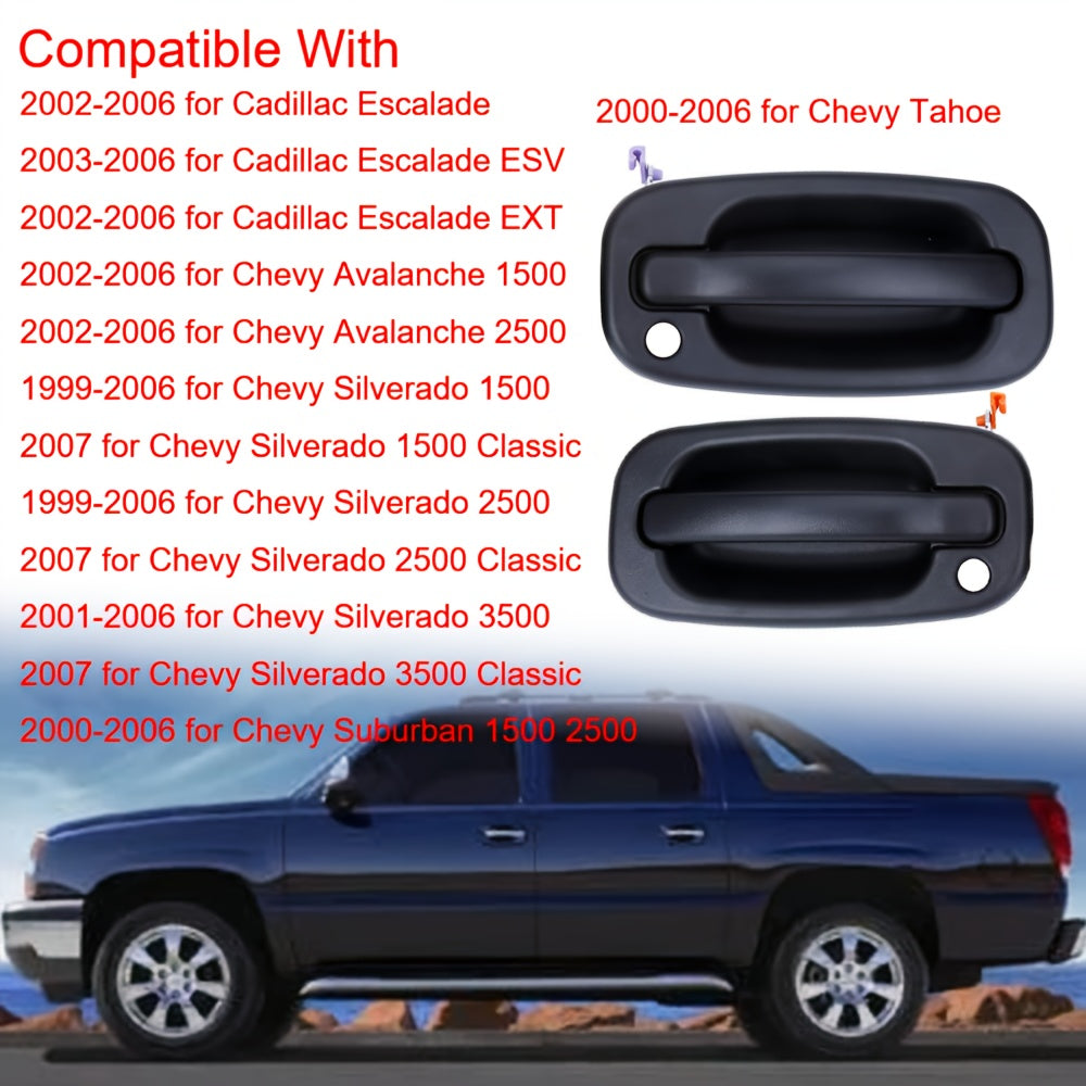 Left Front PVC Powder Coated Door Handle for Full-Size Trucks with Keyhole