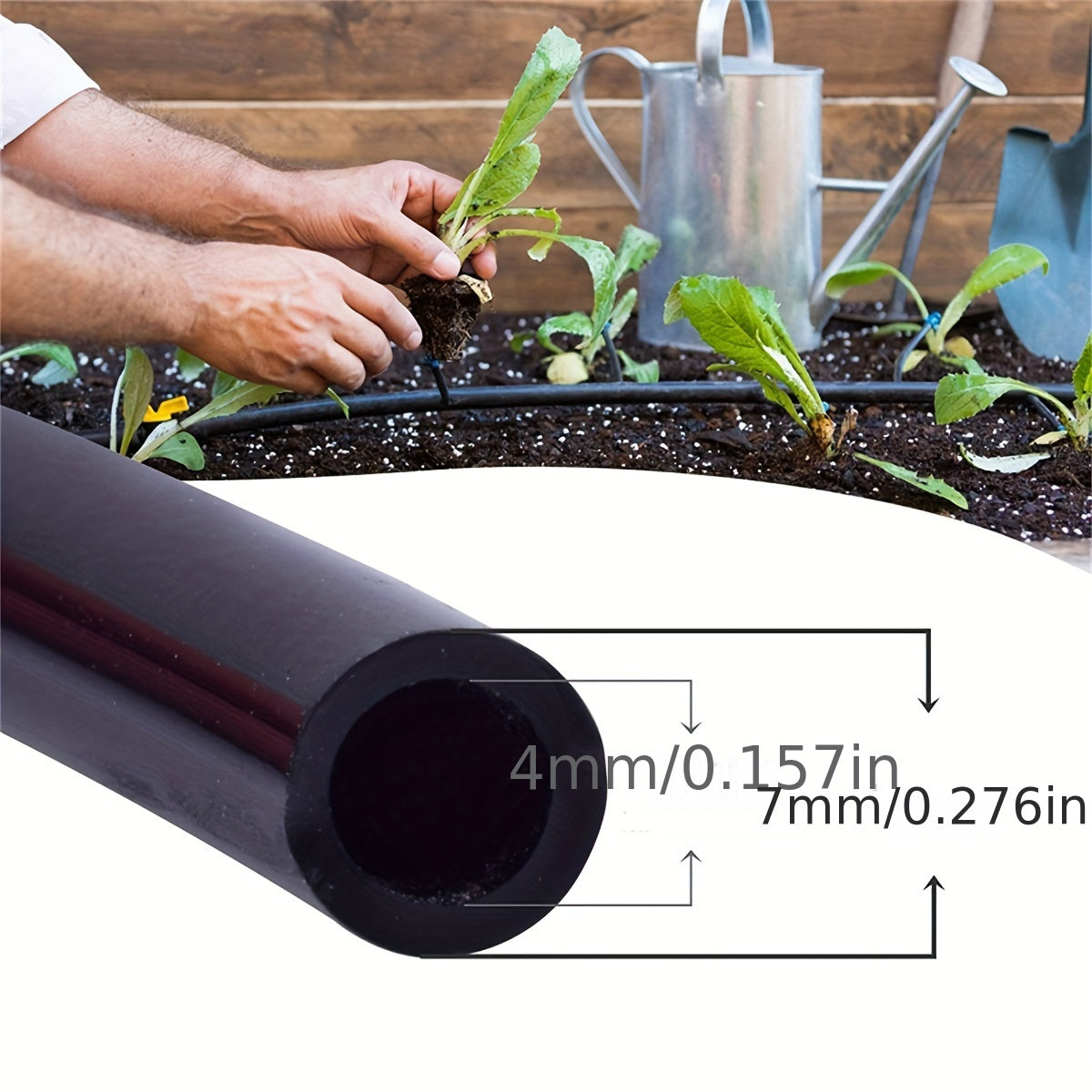 50m og'ir vaznli qora PVC bog' hovuz shlangi, tashqi foydalanish uchun ulashlar bilan
