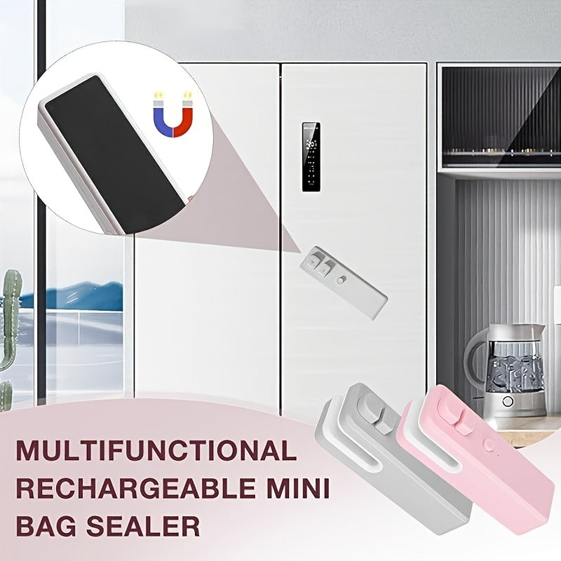 Mini Bag Sealer Portable Handheld Heat Sealer Cutter USB Rechargeable ABS Material