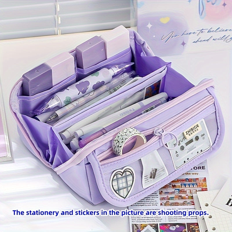 Large Capacity Stationery Bag for Students Washable Pencil Case for High School and College