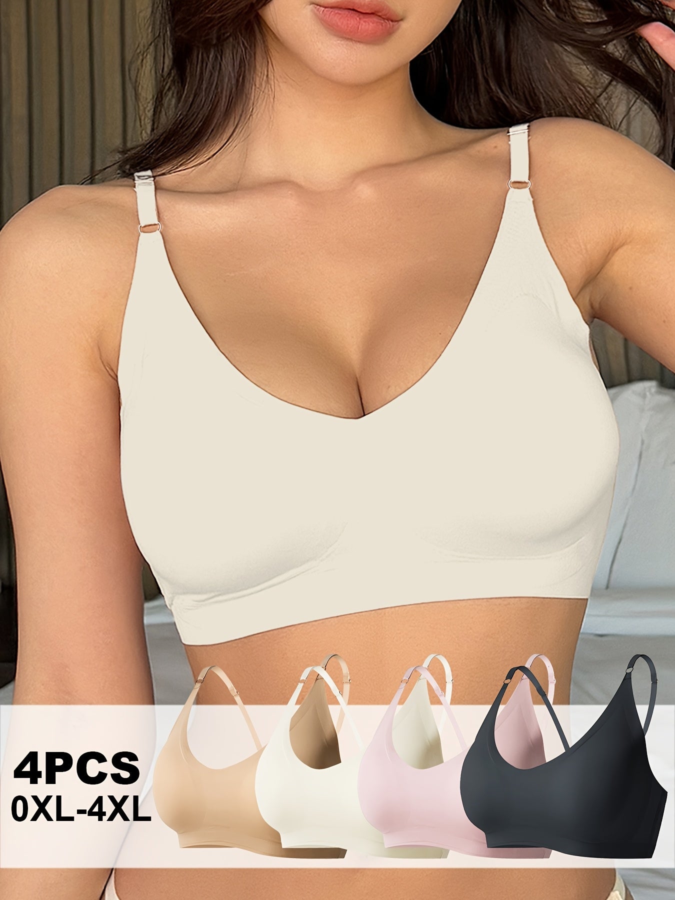 4Pcs Set Women's Glossy Traceless Invisible Comfortable Hair Ties