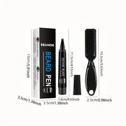 Men Beard Pencil Kit Black Alcohol-Free With Brush and Comb