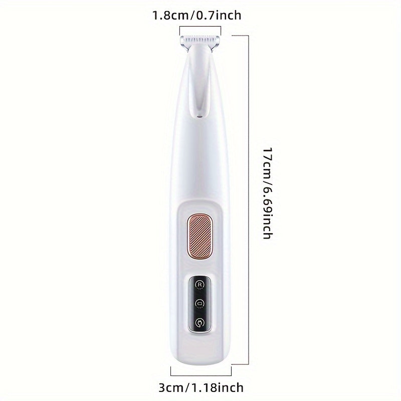IPX5 Waterproof Pet Hair Remover for Cats and Dogs USB Rechargeable Electric Trimmer with Smart Display Quiet Operation Wide-Bit Shaving Head and Auxiliary Lighting