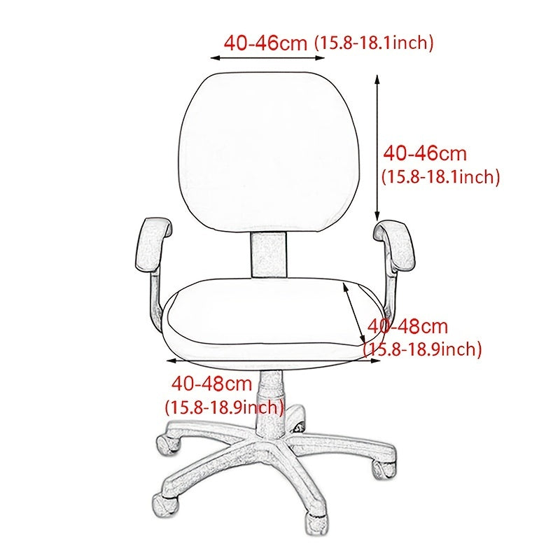 Washable Elastic Office Chair Cover for 2 Chairs