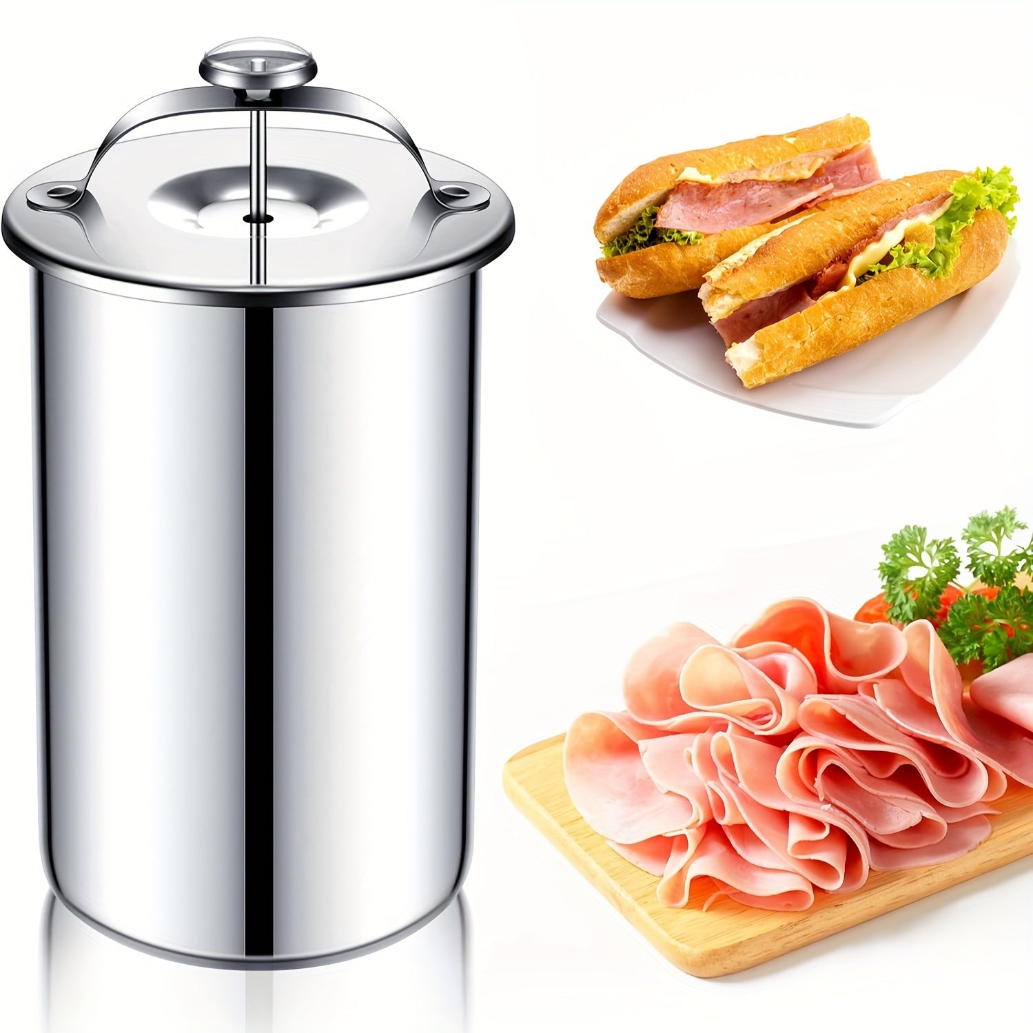 Stainless Steel Meat Tenderizer with Thermometer for Cooking Steamed and Boiled Meats