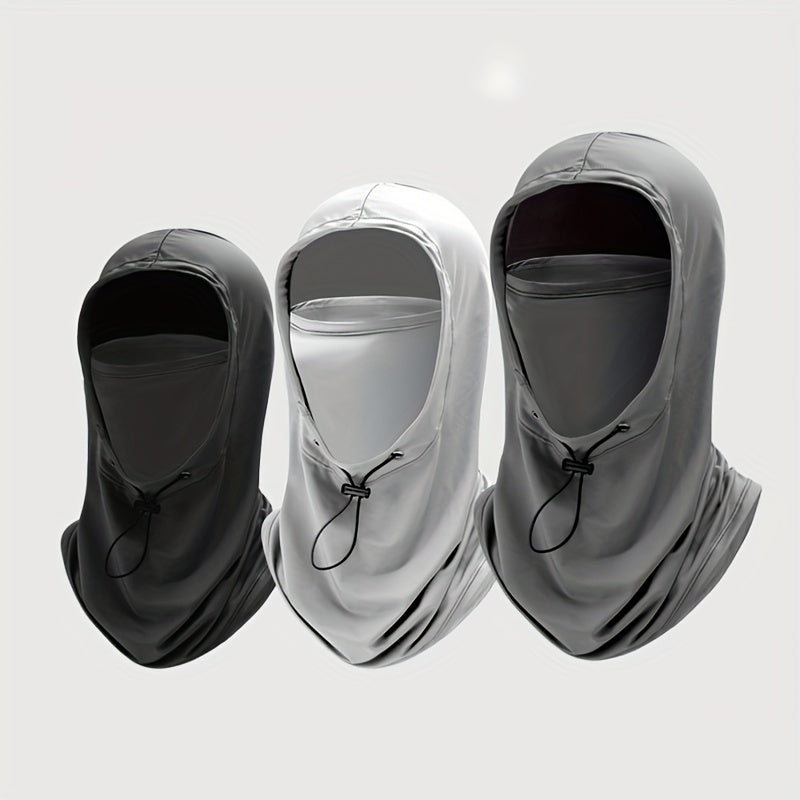 Unisex Ice Silk Balaclava Set with Sun Protection UV Neck Gaiter and Cap