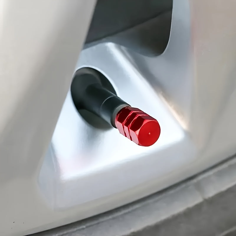 Set of 8 Aluminum Gold Tire Valve Caps Dustproof Compatible with Cars, Motorcycles, Trucks