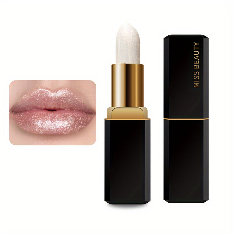 Bálsamo labial hidratante a prueba de agua para mujer, de larga duración, con brillo rosa