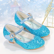 Girls Sequin High Heels Lightweight Non-Slip Dress Shoes for Parties and Autumn