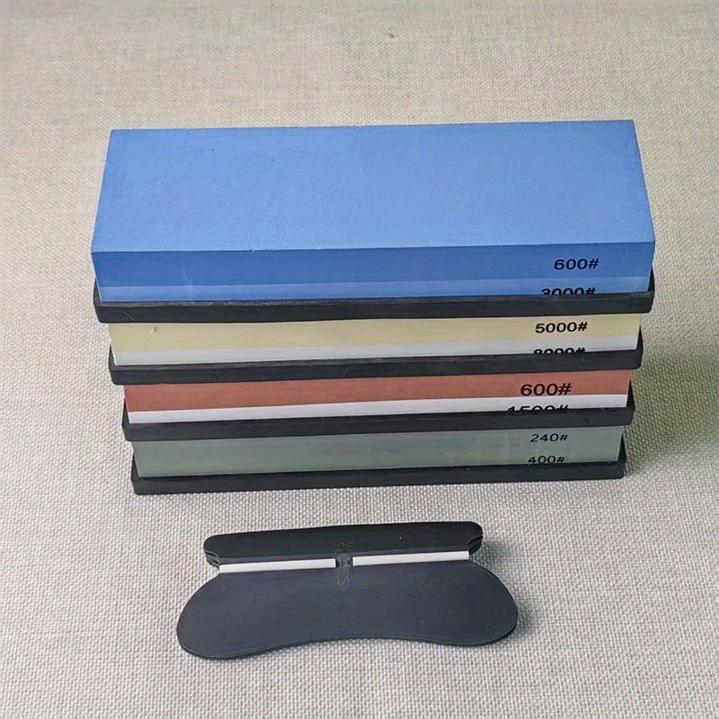 Kitchen Knife Sharpening System with Anti-Slip Base and Color Grinding Stones