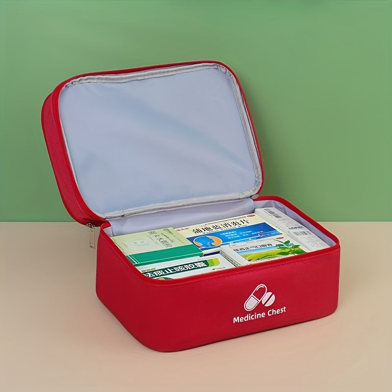 Unisex Nylon Large Capacity Medicine Storage Bag with Zipper Dustproof