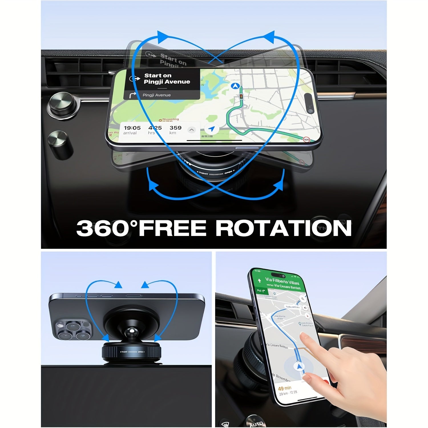 Universal Adjustable Vacuum Magnetic Phone Holder for Car Gym Mirror
