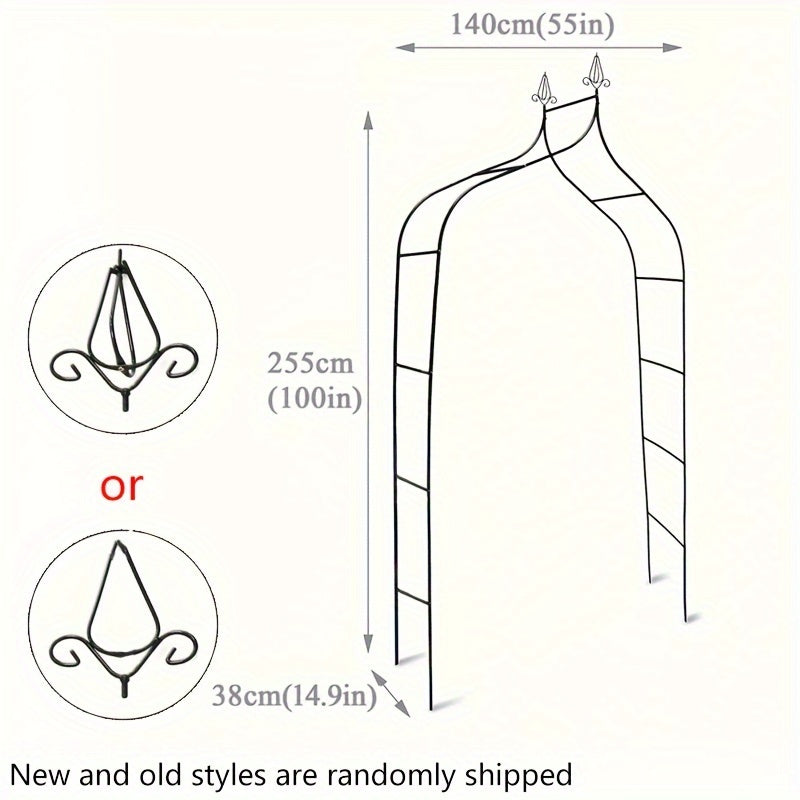 Metal Garden Arch 254cm Gothic Style Heavy Duty Steel Climbing Plant Support