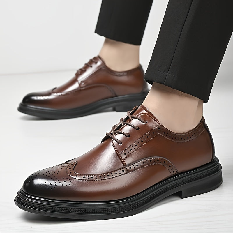 Men's Leather Dress Shoes Vintage Casual Formal for Spring and Autumn