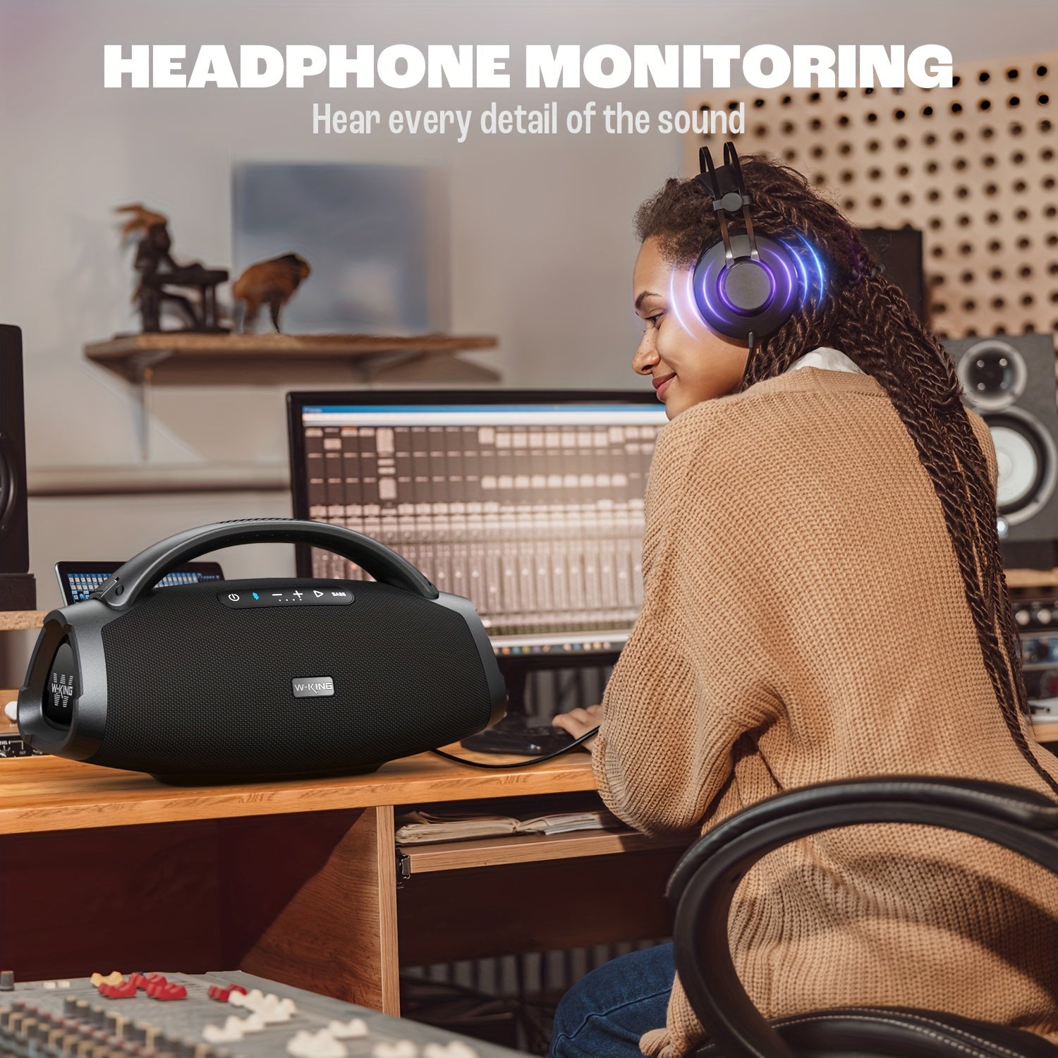 Portable Wireless Speaker 200W RMS 250W Peak Outdoor Party Speaker with Bass Boost and APP Control