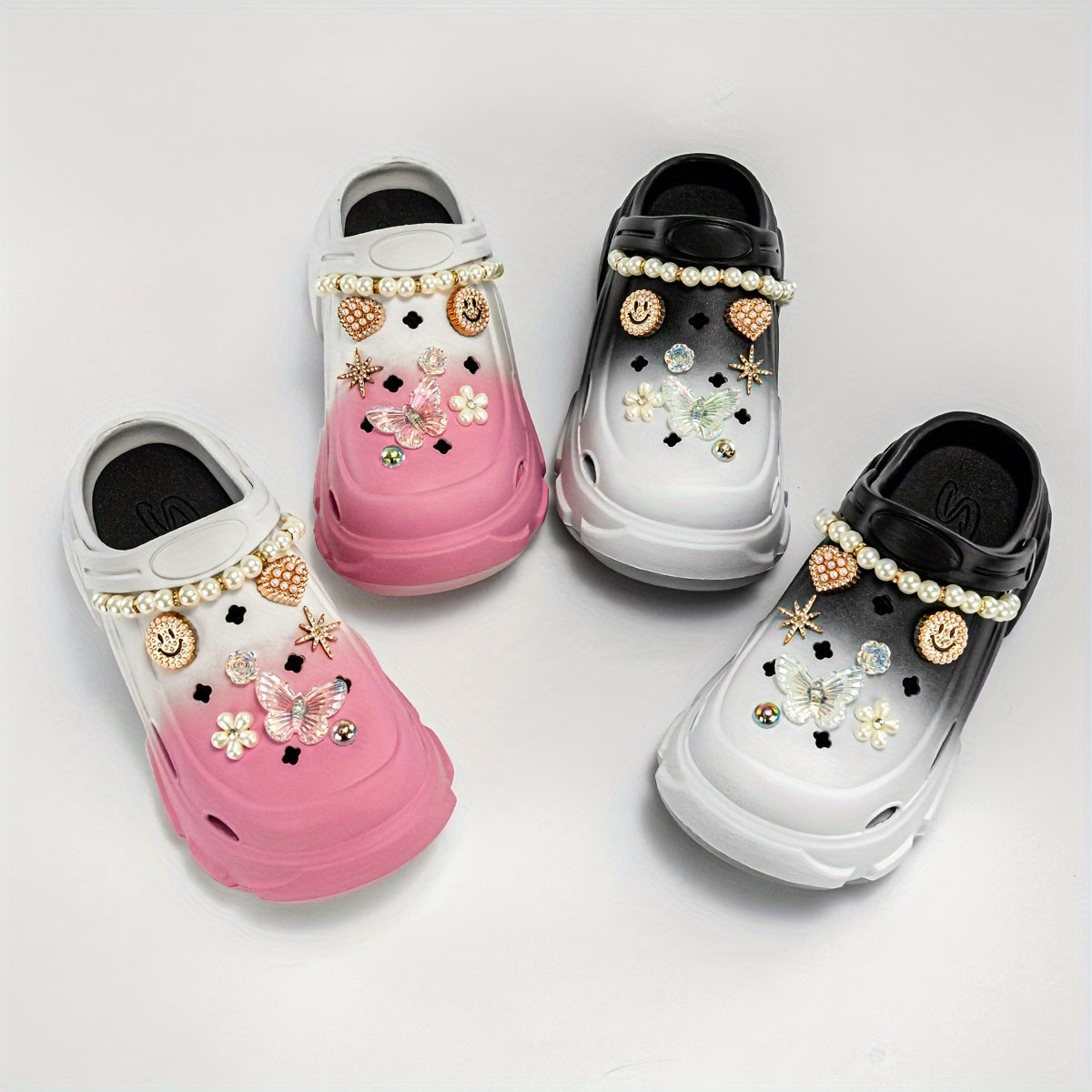 Women’s EVA Platform Sandals with Cartoon Pearl Butterfly Design