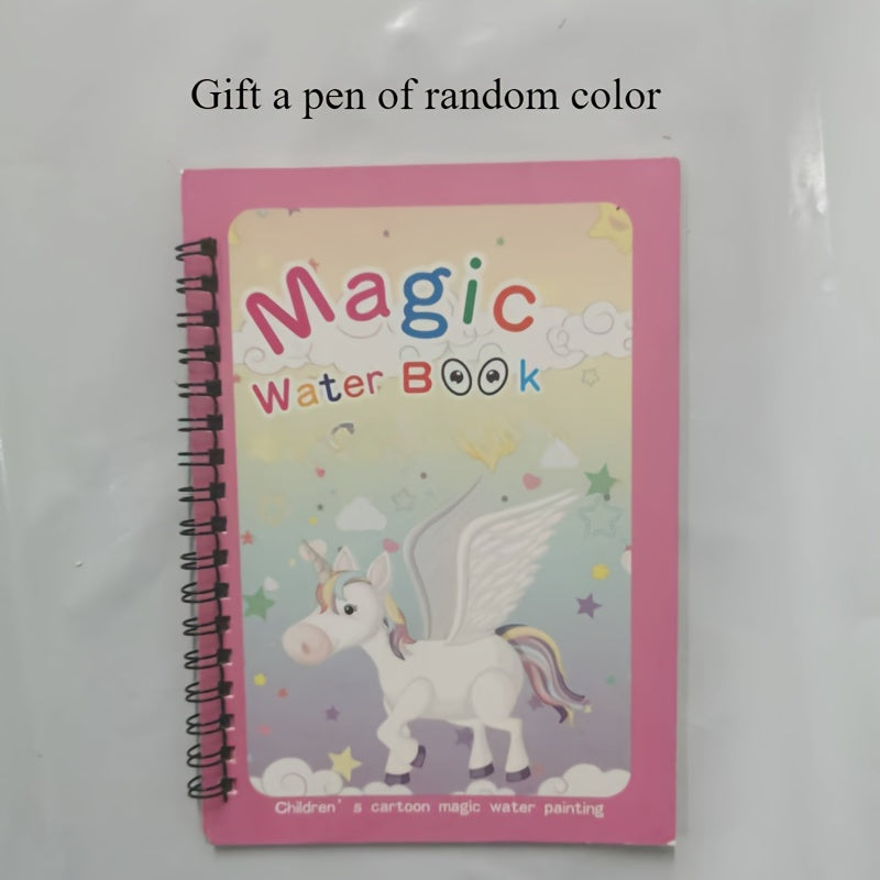 Water Painting Book for Kids Ages 3 Plus with Doodle and Coloring Pages in Mixed Colors