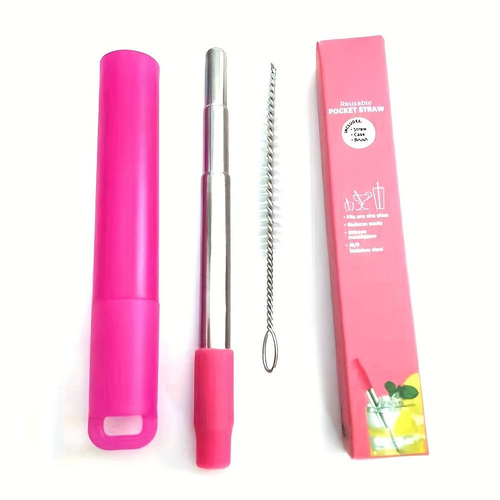 Stainless Steel Telescopic Straw Reusable Eco-Friendly Drinking Accessory