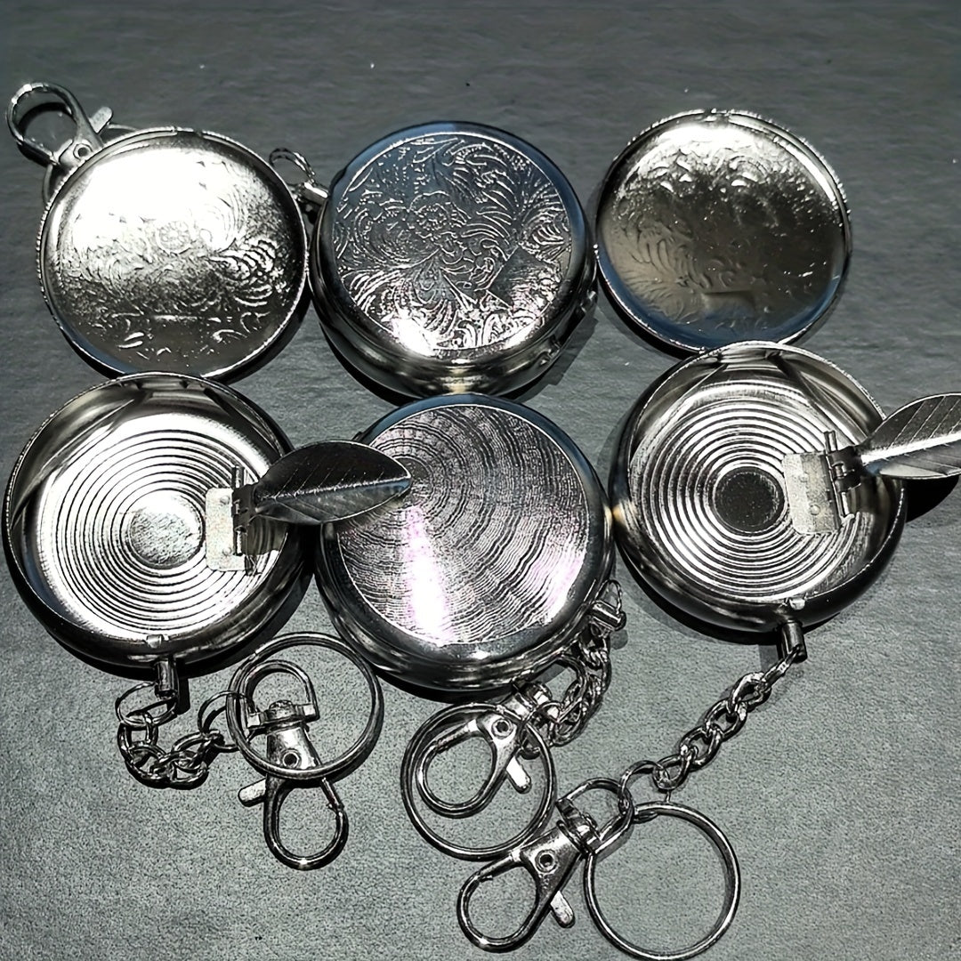 Portable Mini Ashtray with Keychain, Travel Pocket Small Household Gadget