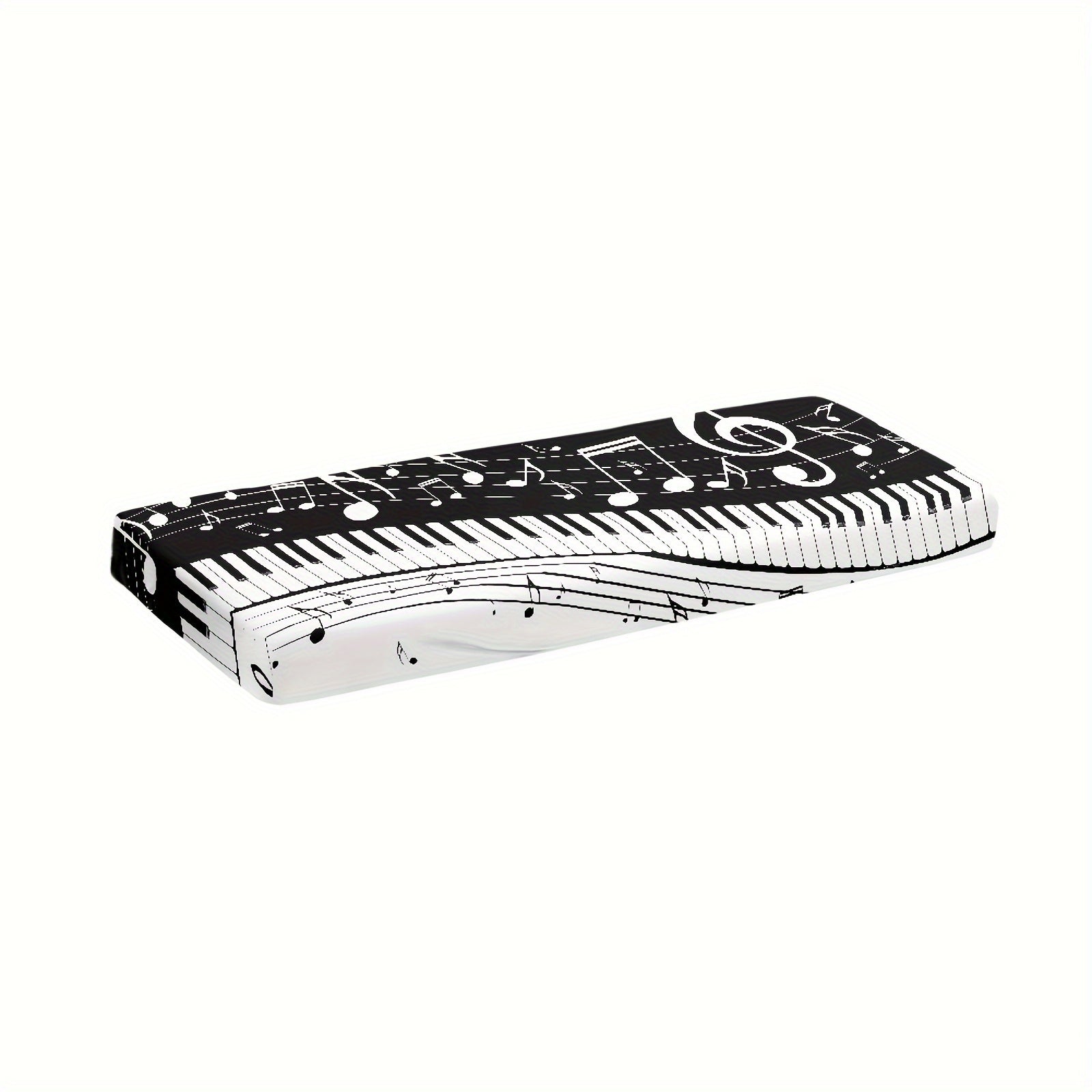 Funda de polvo para teclado de piano en blanco y negro para 61/88 teclas, material elástico resistente a las manchas