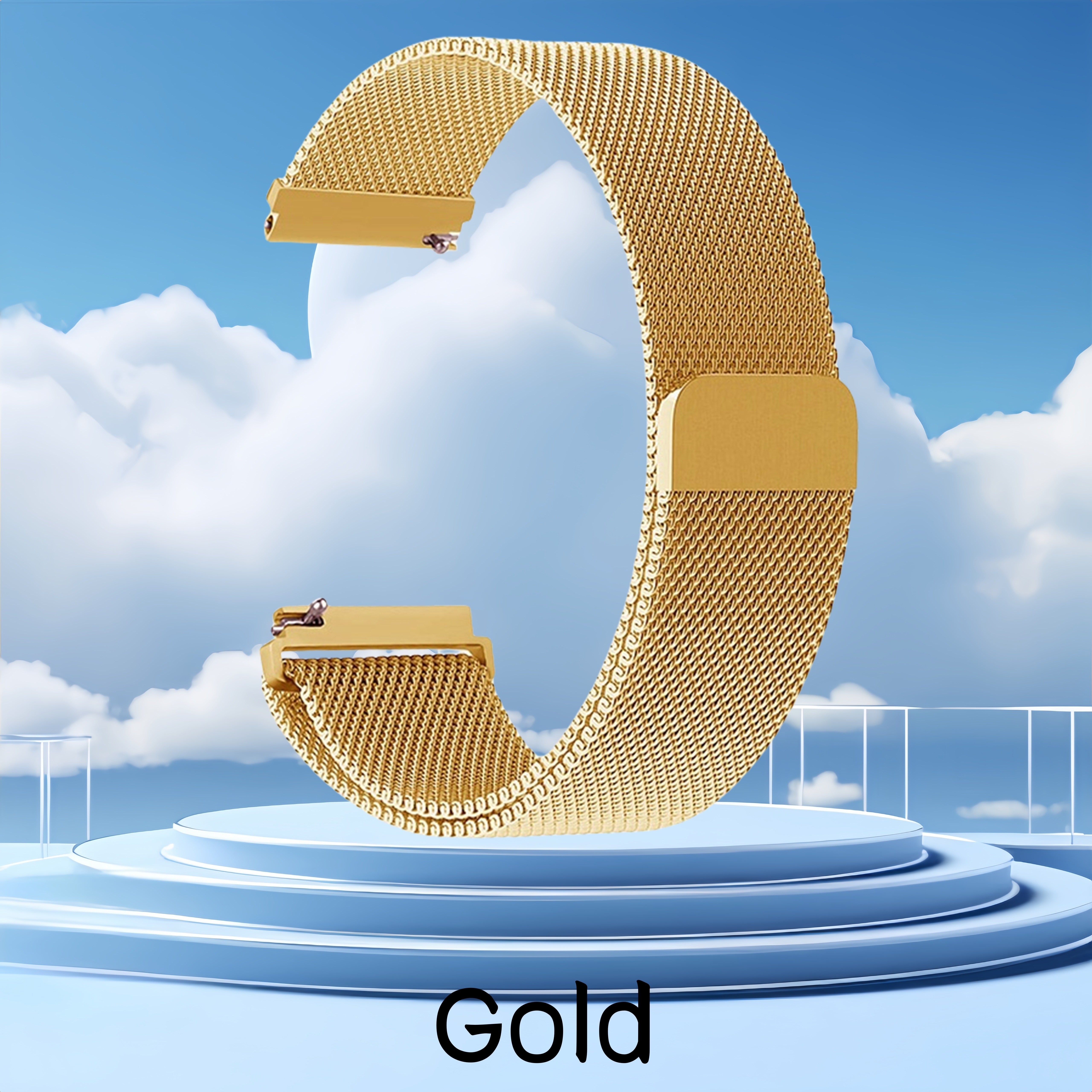 Stainless Steel Mesh Watch Band 20mm Magnetic Closure Compatible with Samsung Galaxy Watch 4 5 6 and Watch 4 Classic 5 Pro