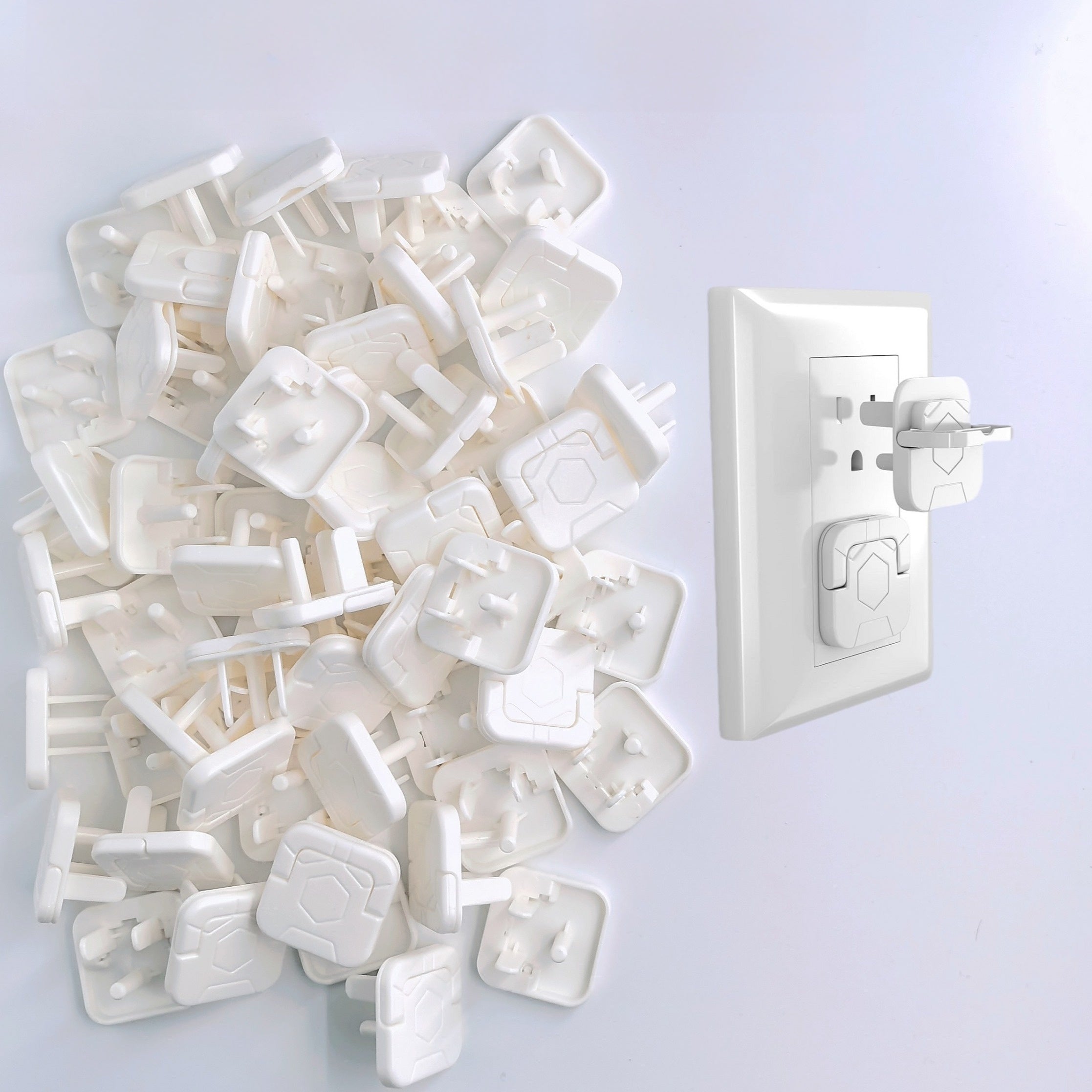 Pack of 60 White Childproof Outlet Covers Electrical Plug Protectors Safety Caps