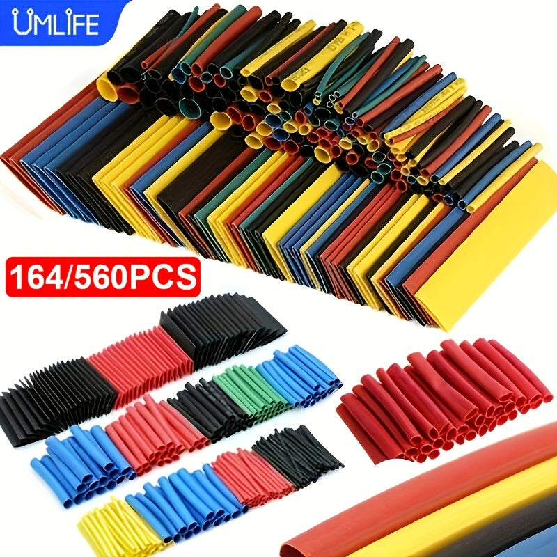 Heat Shrink Tubing Set 164/560 Pcs Multi-Color Polyolefin Wire Wraps