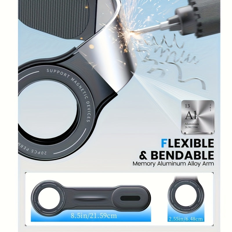 Magnetli avtomobil telefon uchun tutqich, alyuminiy bo‘lakli panelga o‘rnatish, ko‘plab transport vositalari uchun