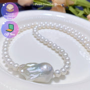 Women's Natural Baroque Freshwater Pearl Necklace Minimalist Elegant Jewelry Gift