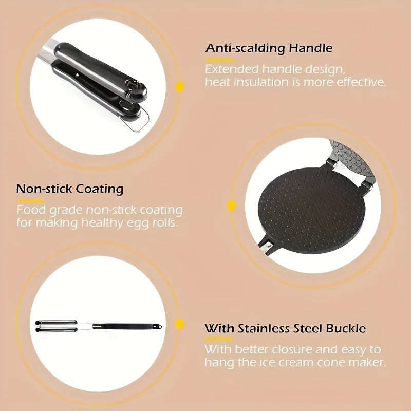 Делукс вафельница для мороженого и вафель - Легкое извлечение, прочная посуда для выпечки с термостойкой ручкой для домашней выпечки.