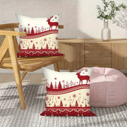 Set of 2 Festive Merry Christmas Throw Pillow Covers 45.72x45.72 Square Decorative Cushions