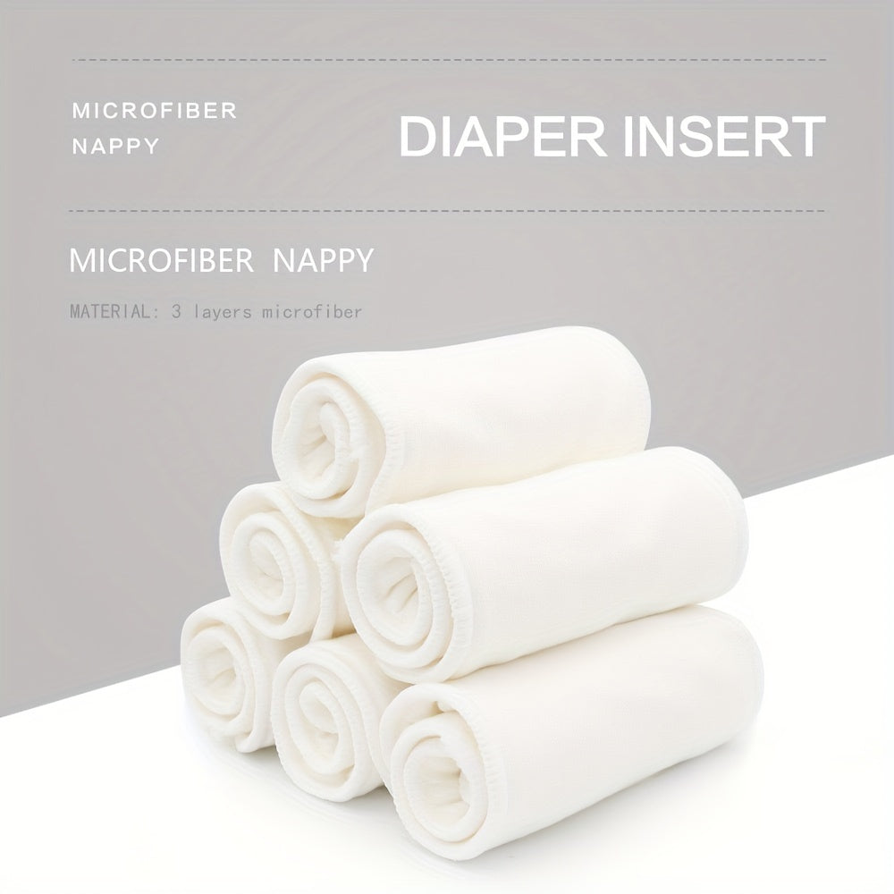 Set of 10 Microfiber Diaper Inserts for Babies Absorbent Nappies Eco-Friendly