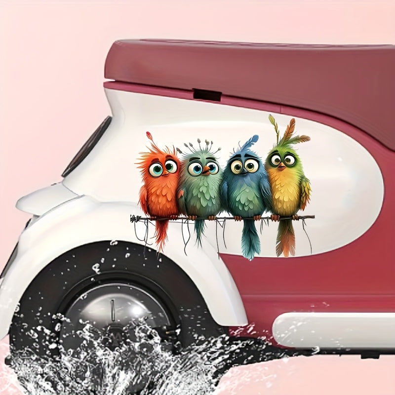 Yorqin multfilm qush vinil stikerlar, oynalar uchun olib tashlanadigan dekallar