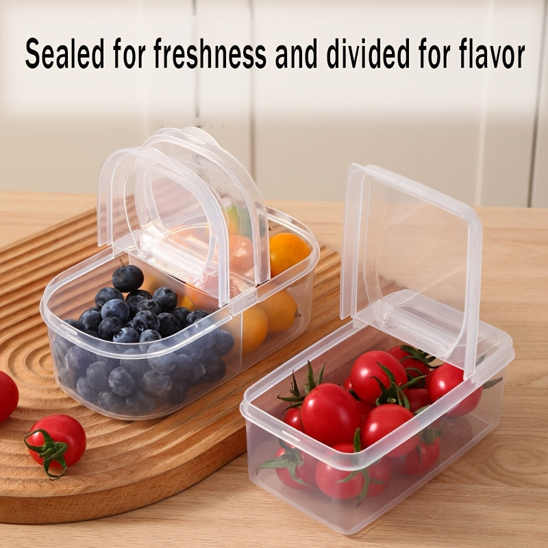 Large Capacity Food-Grade PP Storage Container with Handle for Fruits and Vegetables