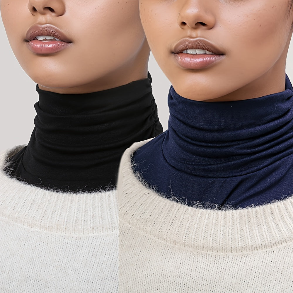 Women's Turtleneck Dickie Faux Collar Layered Warm Thin Cozy Modal