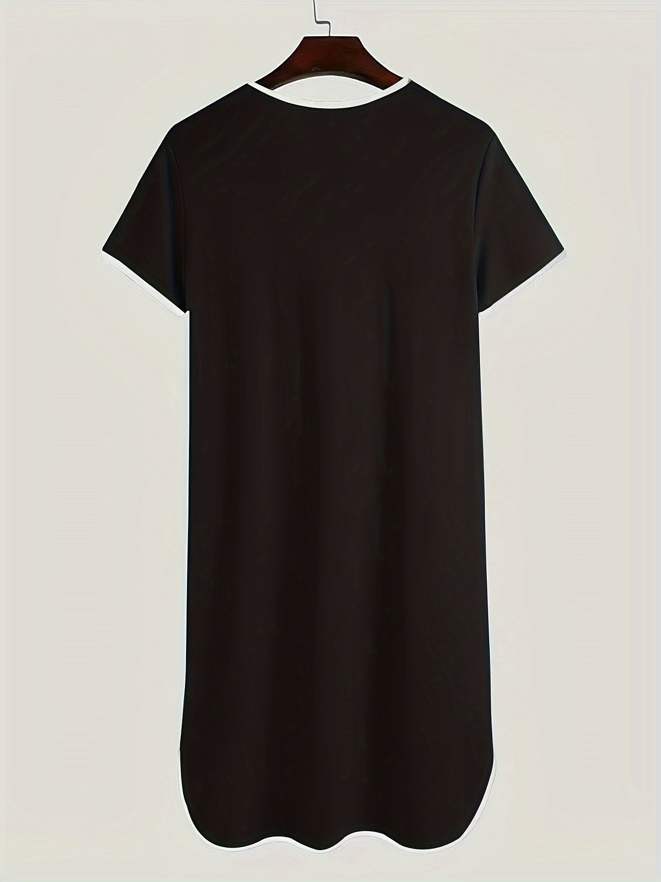 Men's Summer Stretch V-Neck Knee-Length Sleepwear Robe in Solid Color