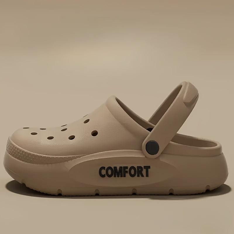 Women's EVA Clogs Slip-On Shoes Comfortable Indoor Outdoor Beige Black