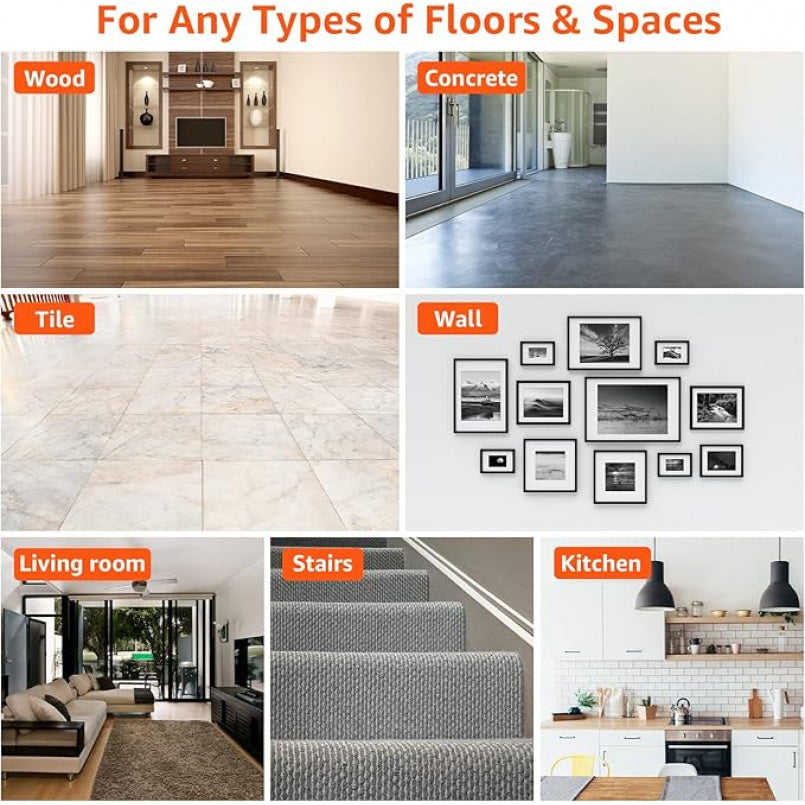 12 Pack Reusable Non-Slip Rug Gripper Pads for Hardwood Floors