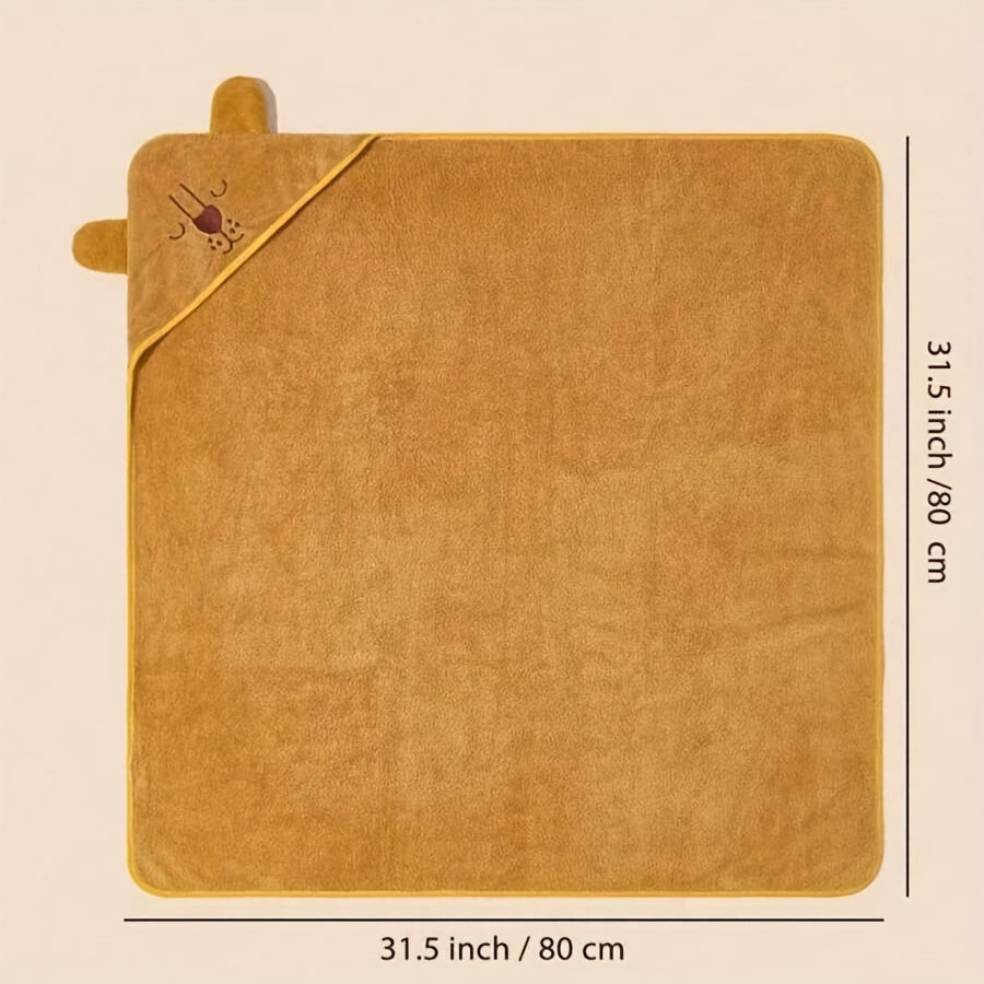 Hooded Bath Towels for Kids Cartoon Animal Designs Soft Polyester Absorbent Cozy 0-8 Years