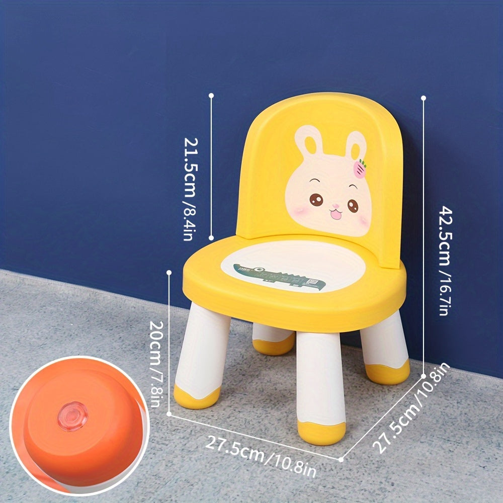 Silla de animal de dibujos animados que emite sonidos para niños con respaldo de felpa, antideslizante y duradera