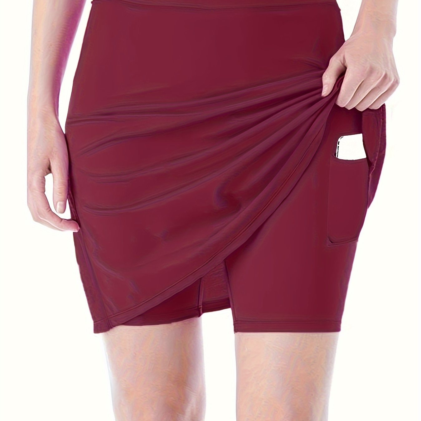 Women's High-Waisted Stretch Sports Shorts with Pockets Light Gray