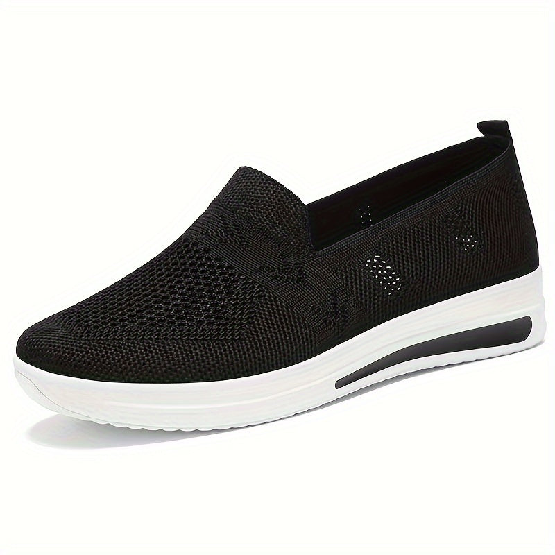 Ayollar uchun nafas oladigan slip-on sport poyabzali, yengil va kundalik yurish uchun mos