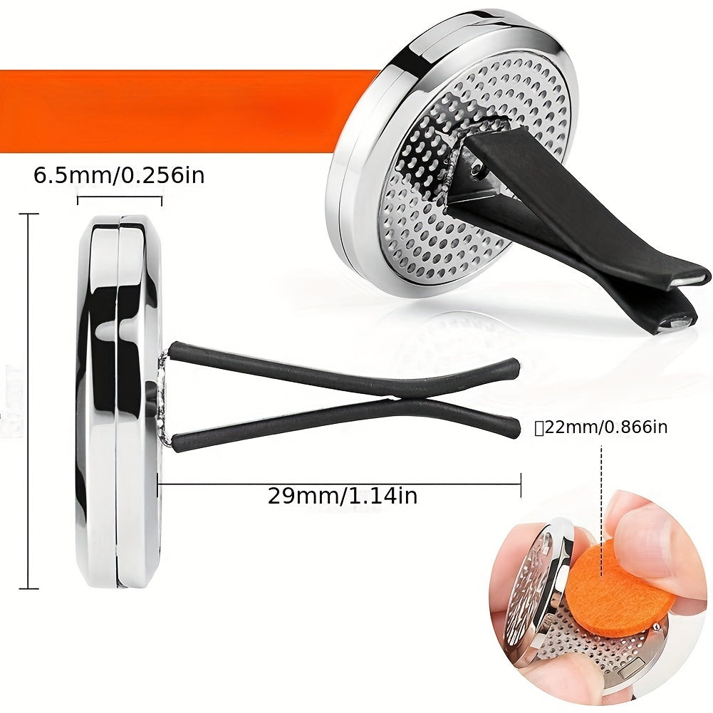 Car Vent Clip Diffuser Air Freshener Aromatherapy Locket with 10 Pads