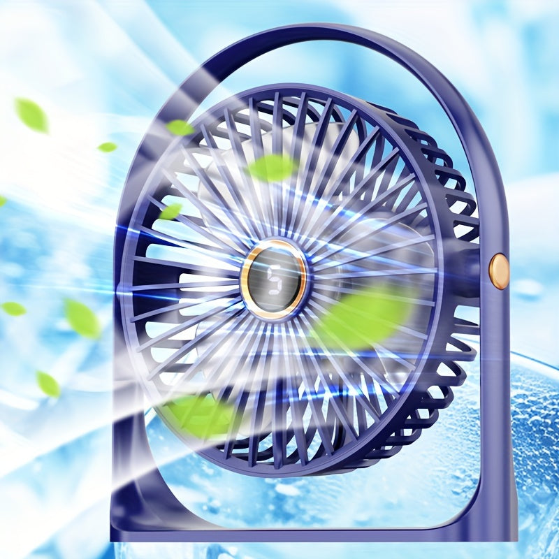 Compact USB Rechargeable Table Fan with Clip-On, Quiet 5W Personal Fan