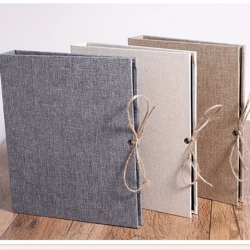 Refillable Linen Photo Album with 30 Sheets Black Pages for Weddings and Celebrations