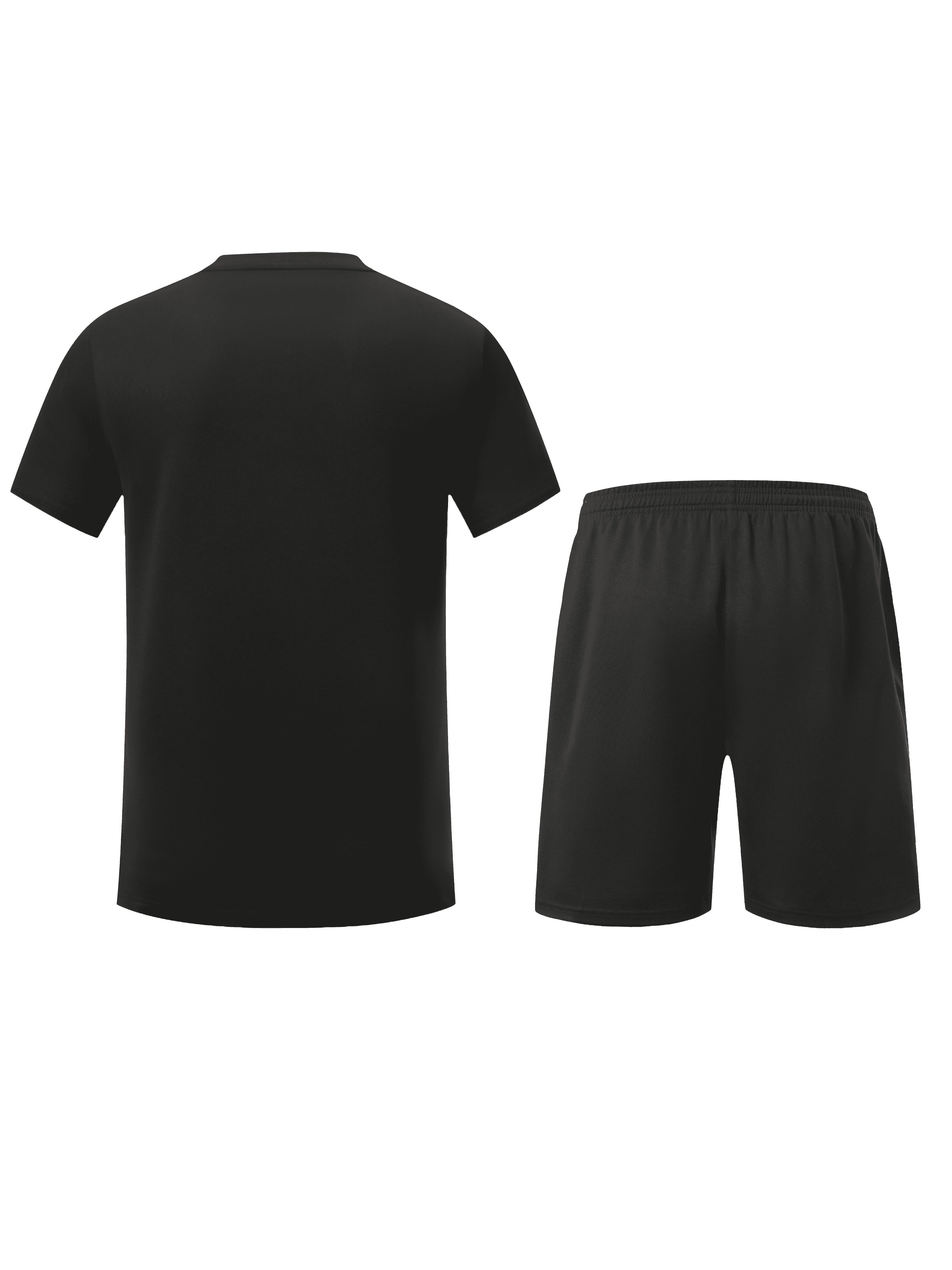 Men's Summer Quick-Dry Polyester Running Sportswear Set T-Shirt and Shorts