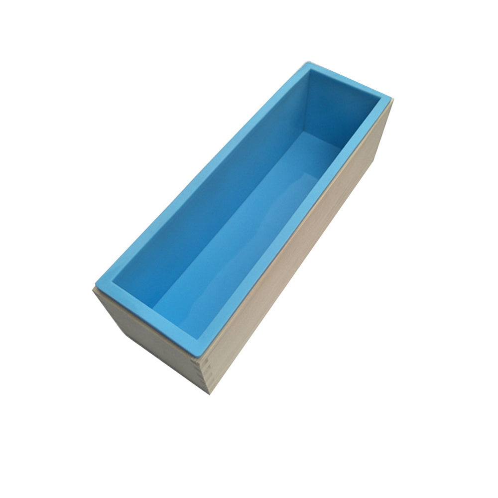 42oz Silikon sovun qoliplari yog'och quti bilan qo'lda va DIY sovun tayyorlash uchun